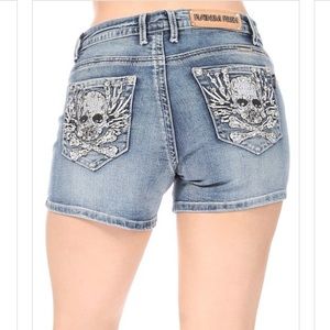 Bling jeans short for women